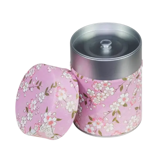 Mini Boîte à Thé En Métal Style Japonais - Boîte Ronde 8.5 Cm Pour Thé, Café, Bonbons, Cadeau