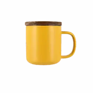 Photo tisanière OGO - jaune 30cl. Jaune vif, une anse, couvercle.