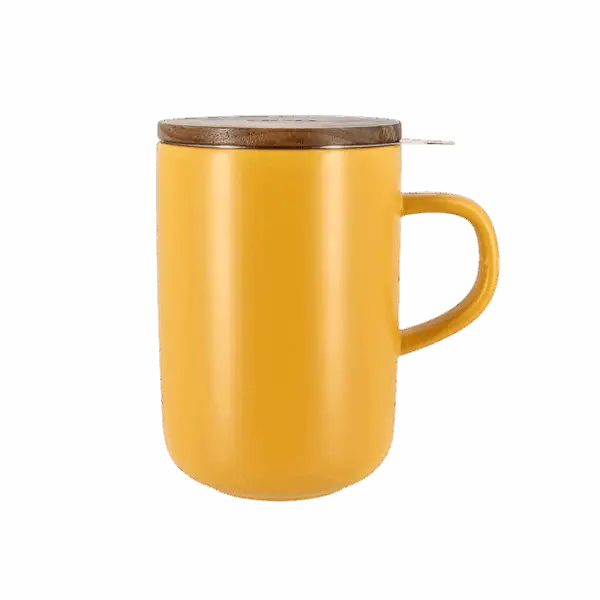 Photo de la tisanière OGO - jaune 47,5cl. jaune vif, une anse, couvercle.
