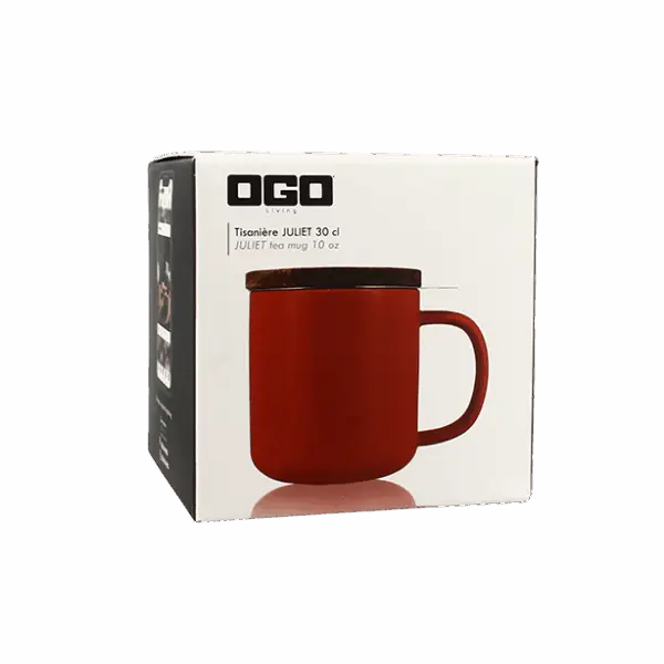 Photo du packaging de la tisanière OGO paprika 30cl. Tisanière vendue dans cette boîte.