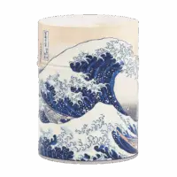 Photo de la boîte à thé classique - Nymphea : Illustation de la vague d'Hokusai. Boîte ronde.